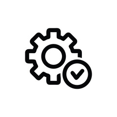 Settings Done Minimal Vector Icon Gear Checkmark OK