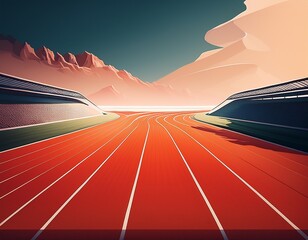 minimalist running track design background with negative space simplistic track event theme versatile layout for athletic and sports related designs generative ai