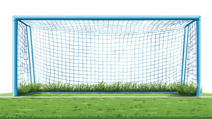 Blue Soccer Goal with Green Soccer Field - Sports Photography