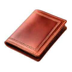 Brown Leather Wallet on white background