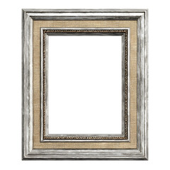 Ornate picture frame on black on white background