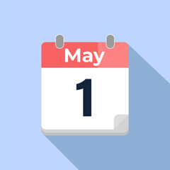 May 1 Vector Calendar
Modern flat color vector calendar with date