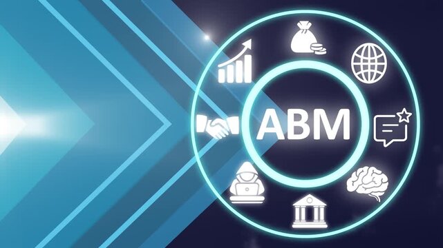 ABM account based marketing concept, strategic approach to marketing that focuses on targeting and engaging specific high-value accounts or business, rather than casting a wide net to reach a broad.4K