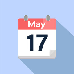 May 17 Vector Calendar
Modern flat color vector calendar with date