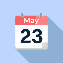 May 23 Vector Calendar
Modern flat color vector calendar with date
