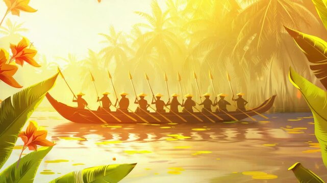 Video A group of people enjoying a ride on a boat on a serene river, great for outdoor adventure or travel ry