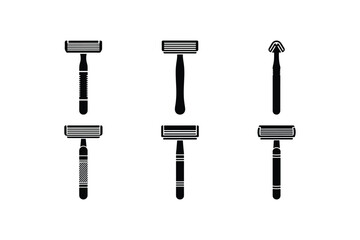 Fototapeta premium Razor Silhouette Minimal Vector Set