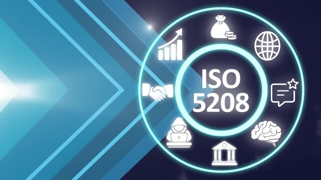 The oil and gas industry primary valve standard is ISO 5208, Industrial Valves, Pressure Testing of Metallic Valve. Showing ISO 5208 icons on virtual screen.