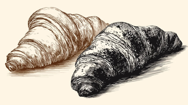 Delicious Croissant Vector Illustration for Bakery Advertisement and Menu Design