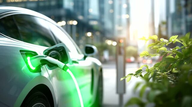 Power supply for hybrid electric car charging battery eco car concept sustainable vehicle green transportation renewable energy charging infrastructure electric mobility