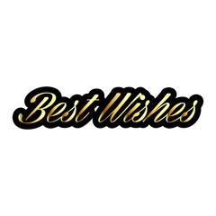 A gold best wishes text with a black outline on a white background perfect for celebrations and greetings
