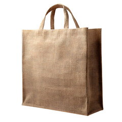 Empty Jute Shopping Bag on white background