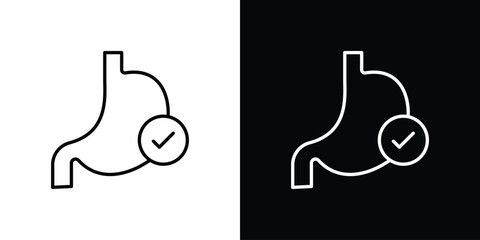Good digestion icon line drawing clipart symbol. Vector illustration