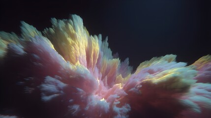 glowing abstract cloudburst with soft pastel light and motion colorful background