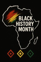 Black History Month Poster with Raised Fist, Pan-African Colors, and Modern Celebration Design
