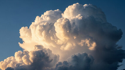 Golden Sunlight Illuminating a Large Cumulonimbus Cloud Formation