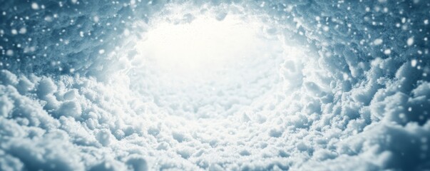 Snowy Portal Tunnel of Ice and Light, Winter , Snowscape