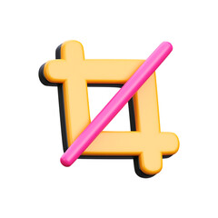 Obraz premium 3D Crop Tool Icon Illustration for Photo Editing Apps