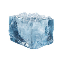 Obraz premium Clear Ice Block Resting on a White Surface Suitable for Various Uses and Presentation in Food or Drinks