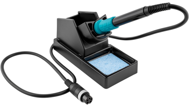 .Compact soldering iron with stand