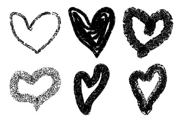 Hand Drawn Heart Doodles Set with Romantic Love Illustrations on White Background