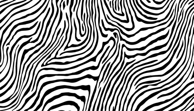 Trendy zebra skin pattern background vector. Zebra prints useful as a background. Seamless pattern with lines, vector background. Texture of zebra with dense lines.	
