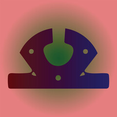 Abstract illustration of a dark blue libra zodiac sign on pink background