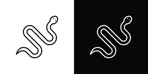 Snake icon line drawing clipart symbol. Vector illustration
