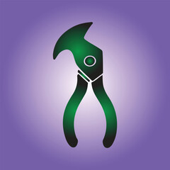 Green handled nippers with a blue background for cutting and stripping wire