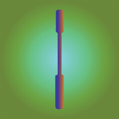 A blue and red gradient tool on a green background with a light effect