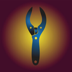 Illustration of a blue adjustable wrench on a dark gradient background