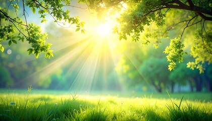 sun rays in the forest