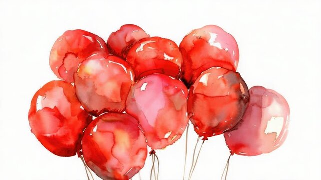 Video A bunch of red balloons floating in the air