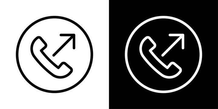Phone icon with an outward arrow representing outgoing calls, call forwarding, and dialed communication actions.