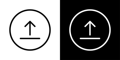 Upward arrow over a file shape, representing file upload, sending documents, transferring data, and adding digital content.