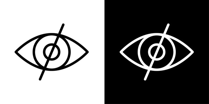 Hidden eye icon with a slash, representing privacy mode, hidden content, concealed visibility, and disabled viewing.