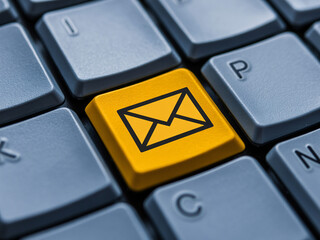 Stay connected with online communication and email marketing strategies using this modern keyboard email icon