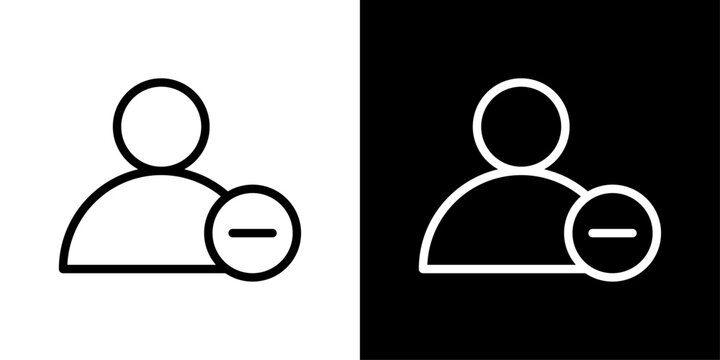 User profile icon with a minus sign, representing removing a user, deleting access, or revoking membership.
