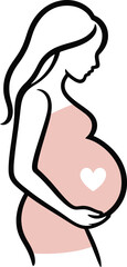 Pregnancy Woman SVG Cut Files for Cricut & Silhouette