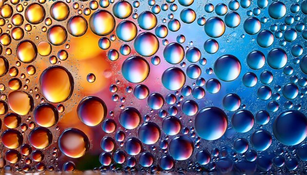 water bubbles abstract colorful background water drops as natural background - Powered by Adobe