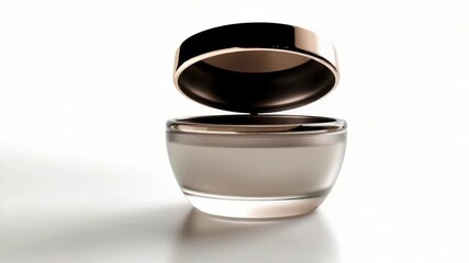 Video A jar of creamy substance sitting on a clean white surface, perfect for use in food or beauty related contexts