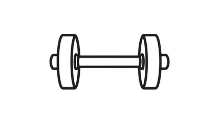 Dumbbell Outline Illustration Isolated on White Background