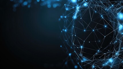 An illustration displays digital connections layered over a cityscape backdrop, emphasizing smart network technology under an evening sky