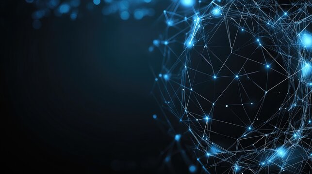 An illustration displays digital connections layered over a cityscape backdrop, emphasizing smart network technology under an evening sky - Powered by Adobe