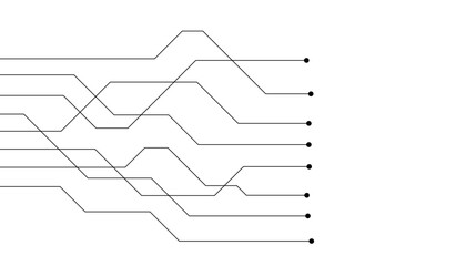 Vector abstract futuristic circuit board Illustration, Circuit board with various technology elements.