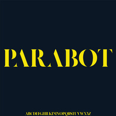 Modern decorative sans serif alphabet display font vector illustration