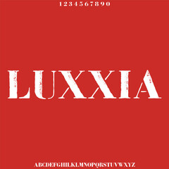 Modern luxury sharp serif alphabet display font vector illustration