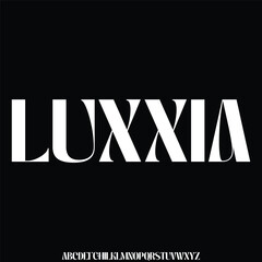 Modern luxury sharp serif alphabet display font vector illustration
