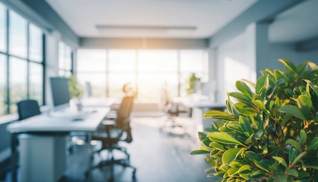 The modern office with vibrant light: An office space bathed in light offers a glimpse into a contemporary work environment, a space where innovation and productivity intersect