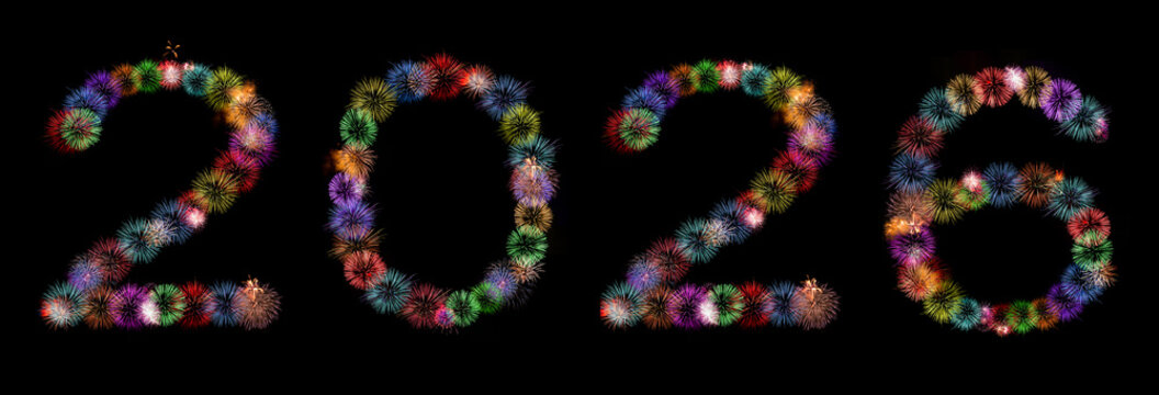 2026 - Silvester-Feuerwerk / Frohes neues Jahr / Jahreszahl